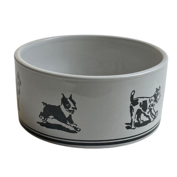 NWOT Harry Barker Water Porcelain Bowls White &  Black Dog Graphics - Picture 6 of 8